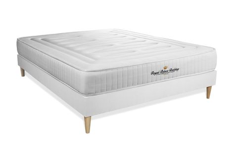 Ensemble Matelas Ressorts Ensaches Et Memoire De Forme 160x200 Lancaster Ep:22cm - Sommier Blanc