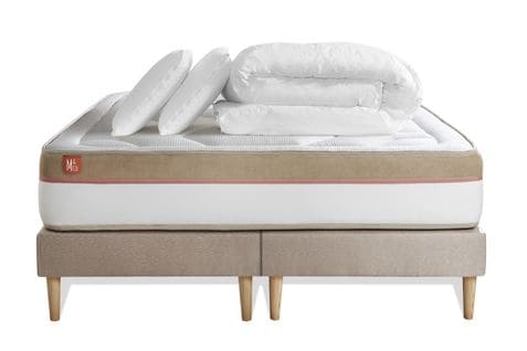 Ensemble  Matelas Le Cosy 180x200cm Memoire De Forme - Ep. 30cm + Double Sommiers Beige + 2 Oreiller