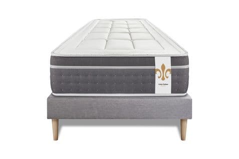 Ensemble Matelas Ressorts Ensaches Et Memoire De Forme 90x200 Trente Ep:30cm - Sommier Gris