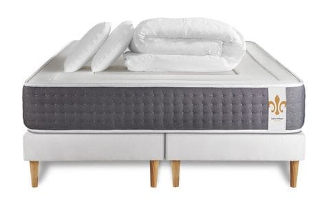 Ensemble Le Vingt-six 160 X 200 Cm Double Sommiers Blanc - Ressorts Ensaches Et Memoire De Forme