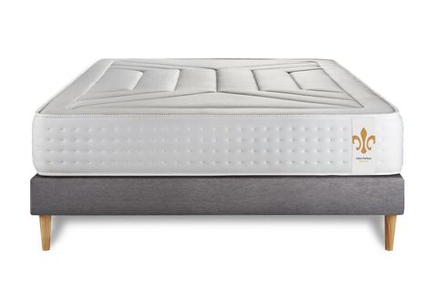 Ensemble Matelas Ressorts Ensaches Et Memoire De Forme 140x200 Vingt-quatre Ep:24cm - Sommier Gris