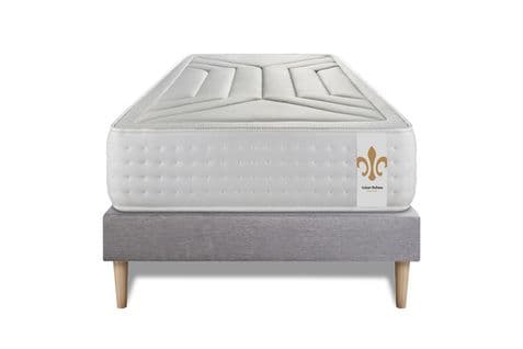 Ensemble Matelas Ressorts Ensaches Et Memoire De Forme 90x200 Vingt-quatre Ep:24cm - Sommier Gris