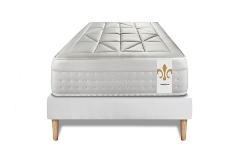 Ensemble Matelas Ressorts Ensaches Et Memoire De Forme 90x190 Vingt-huit Ep:28 Cm - Sommier Kit Blan