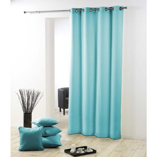 Rideau A Oeillets Plastique Polyester Uni Essentiel Menthe 140 X 260 Cm