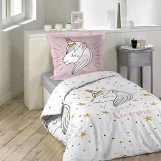 Parure Housse De Couette 140 X 200 Cm Licorne Lili