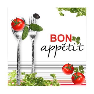 Lot De 20 Serviettes Papier Bon Appetit Tomate