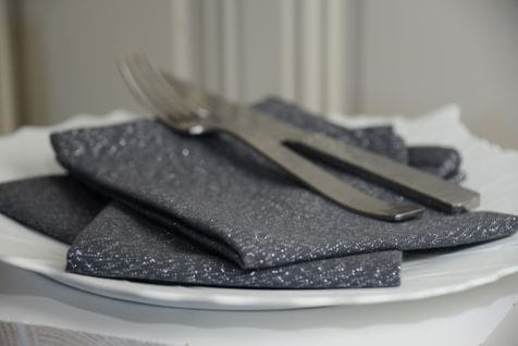 3 Serviettes De Table Etincelle Anthracite