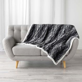 Plaid 125x150cm Sherpa Grizzly Gris