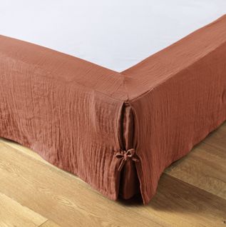 Cache Sommier Gaze De Coton Gaia 180x200cm Terracotta