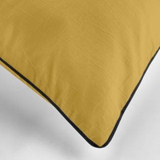 Parure Housse Couette Coton Lave 240 X 220 Cm Lanette Jaune