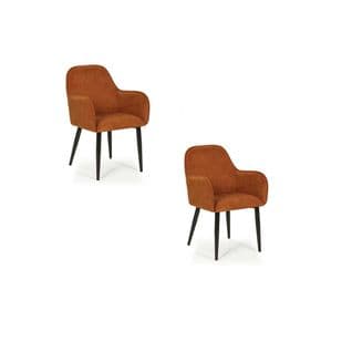 Duo De Fauteuils Velours Terracotta/métal - Adue