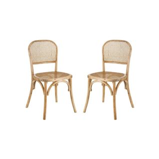 Duo De Chaises Bois Naturel/cannage - Brett