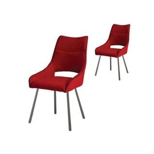 Duo De Chaises Métal/tissu Rouge - Frasna