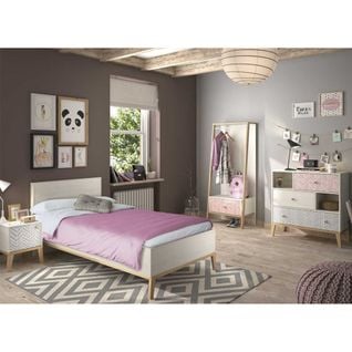 Chambre Enfant Complète (120*200) Bois Blanchi - Solveig