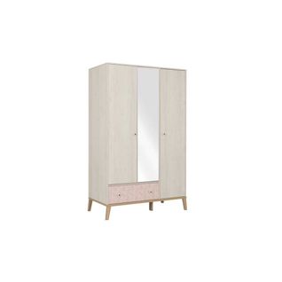 Armoire 3 Portes 1 Tiroir Bois Blanchi - Solveig