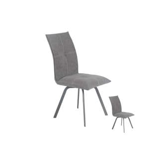 Duo De Chaises Métal/tissu Gris - Fresno