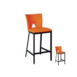 Duo De Tabourets De Bar Simili Cuir Orange/acier Noir - Lobo