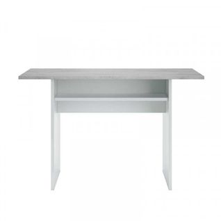 Table Console Extensible Blanc/béton - Tavala - L 120 X L 35/70 X H 77