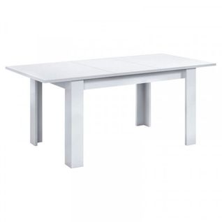 Table De Repas à Allonge Blanc Mat - Ruyruy - L 140/190 X L 90 X H 78 Cm