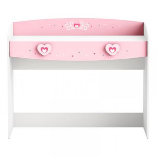 Bureau 1 Tiroir Blanc/rose - Fiona - L 110 X L 50 X H 91 Cm