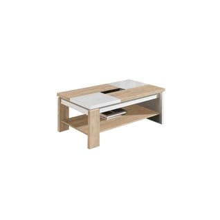 Table Basse Relevable Bois Clair/bois Blanc - Lilau