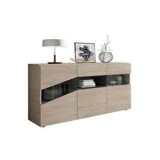 Buffet 3 Portes Bois Clair/bois Noir - Camelia N°2