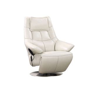 Fauteuil De Relaxation Électrique Cuir Mastic - Thader