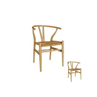 Duo De Chaises Bois Naturel Avec Assise Paillage - Brett