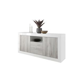 Buffet 2 Portes 2 Tiroirs Blanc/pin Blanc - Lubio