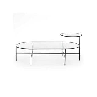 Table Basse Ovale Métal Noir/verre - Teulat Nix