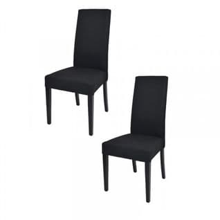 Duo De Chaises Tissu Noir - Pise - L 54 X L 46 X H 99 Cm