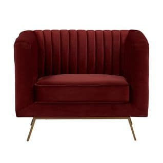 Fauteuil Gatsby En Velours Bordeaux