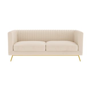 Canapé Gatsby 2 Places En Velours Beige