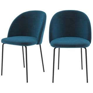 Chaise Karl En Velours Bleu Foncé (lot De 2)