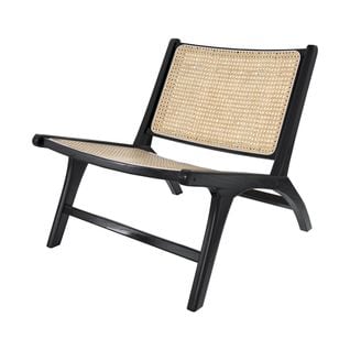 Fauteuil Kilka En Teck Noir Et Tressage