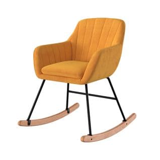 Rocking-chair Isola En Velours Jaune