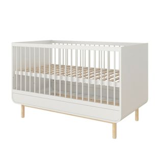 Pack Lit Bébé Évolutif Avec Matelas Sasha   Blanc 70x140 Cm