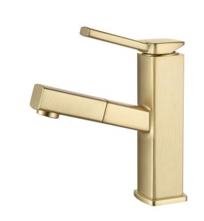 Robinet Mitigeur Lavabo Doré Brossé Extensible - Graffias