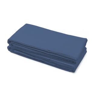 Drap Plat 100% Coton 57 Fils Couleurs - Bleu, Matière - 100% Coton, Tailles - 180 X 290 Cm