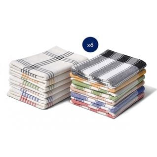 Lot De Torchons De Cuisine 100% Coton - 50x70 Cm Multicolore Lot - Lot De 6, Matière - 100% Coton, T