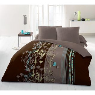 Philosophie Parure De Couette Microfibre - Chocolat - 240 X 260 Cm