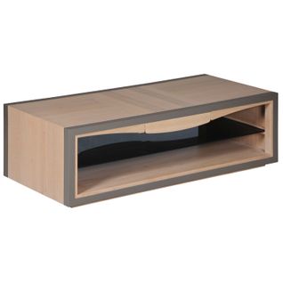 Table Basse 1 Tiroir 128 Cm, En Merisier Massif Naturel Blanchi