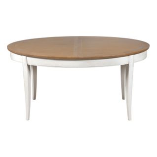 Table Ovale 160 Cm, 2 Rallonges Intégrées, Chêne Massif