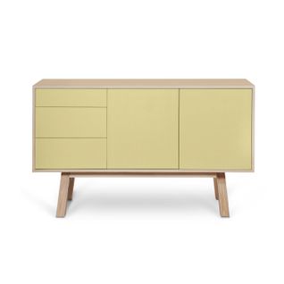 Buffet En Frêne 2 Portes 3 Tiroirs 140 Cm, Hauteur 94 Cm