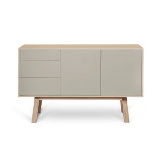 Buffet En Frêne 2 Portes 3 Tiroirs 140 Cm, Hauteur 94 Cm