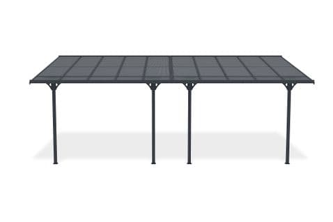 Pergola/carport Adossé 18m² Kleo 600l300 Aluminium Gris