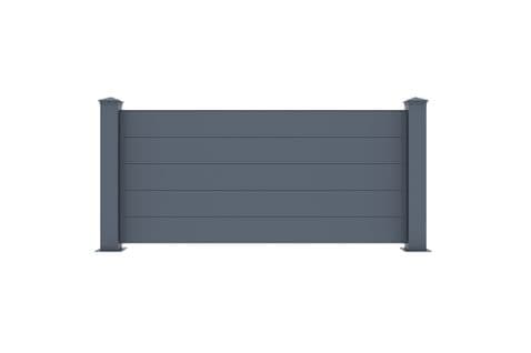 Lot De 2 Clôtures Aluminium Niesen 190h90 Gris