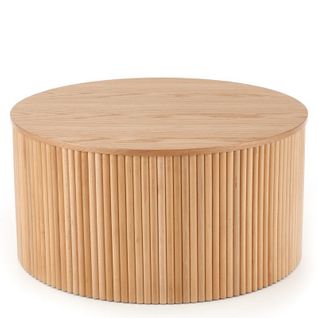 Table Basse Ronde Avec Placage En Bois Massif Molene-l