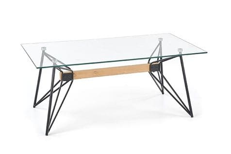 Table Basse Rectangulaire Design Métal Et Verre Molto