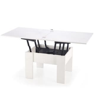 Table Basse Extensible Et Relevable Blanche 80x80cm Wink